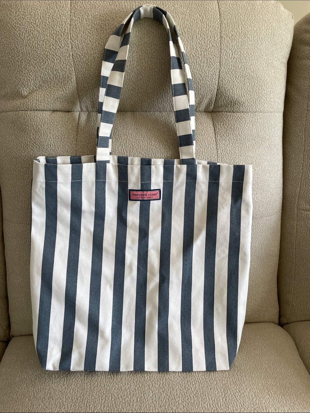 Vineyard Vines Stripe Canvas Tote Bag